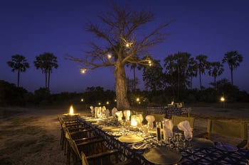 Kwetsani Camp Kwetsani Camp: Buschdinner mit Laternen