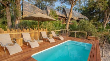 Jacana Camp Jacana Camp: Pool mit Liegestühlen